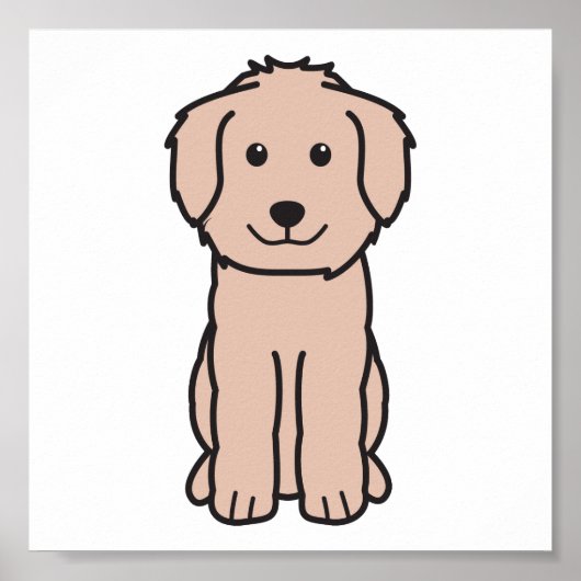 Poster Caricature pour chien Goldendoodle (Devant)