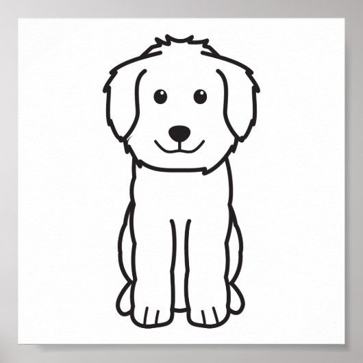 Poster Caricature pour chien Goldendoodle (Devant)