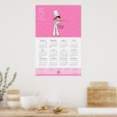 Poster Caricature pour fille chef (Cuisine)