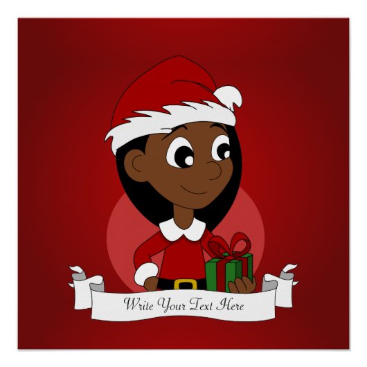 Poster Caricature pour fille de Noël (Devant)