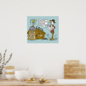 Poster Caricature pour plaisanteries sur l'assurance-mala (Cuisine)