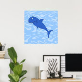 Poster Caricature Requin. (Bureau à domicile)