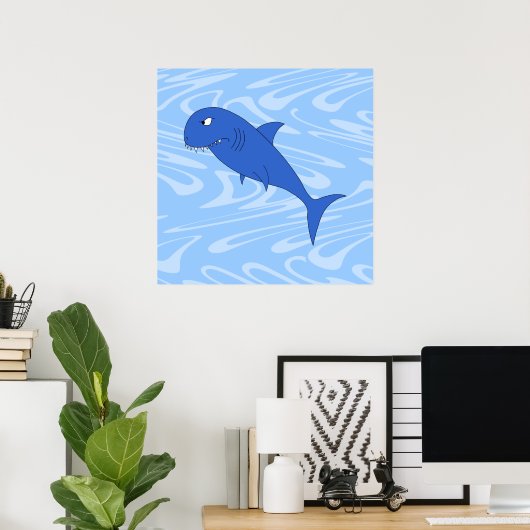 Poster Caricature Requin. (Bureau à domicile)