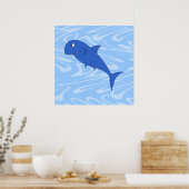 Poster Caricature Requin. (Cuisine)