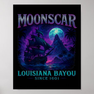 Poster Caricature rétrospective de l'île de la Lune d'Hal