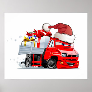 Poster Caricature saluant carte de Noël