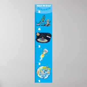 Poster Caricature scientifique mignon graphique de croiss