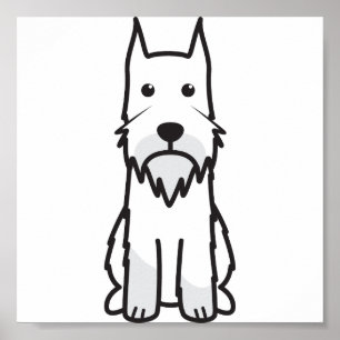 Poster Caricature standard Schnauzer Chien