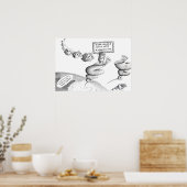 Poster Caricature sur le changement climatique (Cuisine)