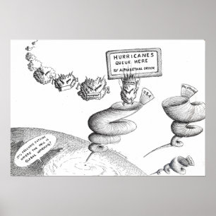 Poster Caricature sur le changement climatique