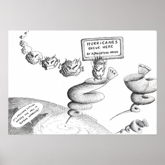 Poster Caricature sur le changement climatique (Devant)