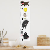 Poster Caricature sur les animaux amusants (Cuisine)