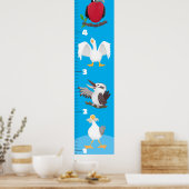 Poster Caricatures d'oiseaux drôles (Cuisine)