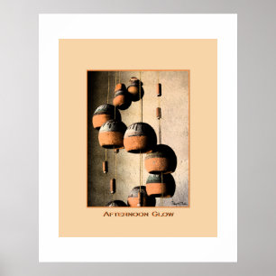 Poster Carillon en argile en spirale nature morte