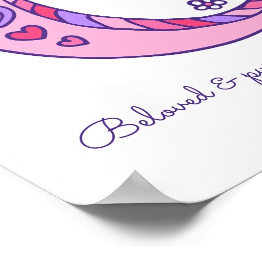 Poster Carina initiale C doodé nom de l'art cardiaque sig (Coin)