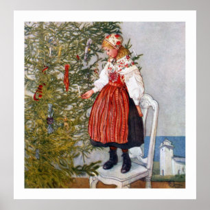 Poster Carl Larsson Arbre de Noël Beaux-Arts Imprimer Pos