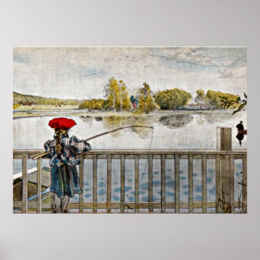 Poster Carl Larsson art : Lisbeth Fishing (Devant)