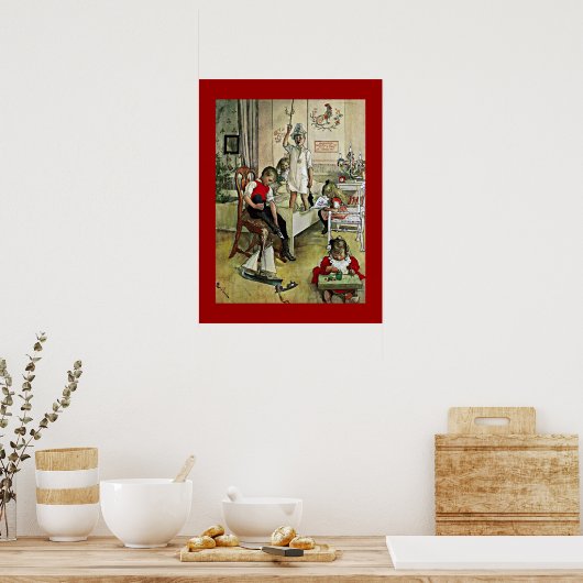 Poster Carl Larsson art : Noël matin (Cuisine)