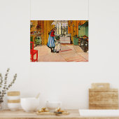 Poster Carl Larsson art : The Kitchen (Cuisine)