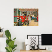 Poster Carl Larsson art : Une journée de célébration (Bureau à domicile)