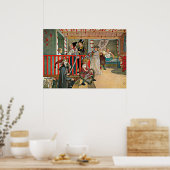 Poster Carl Larsson art : Une journée de célébration (Cuisine)