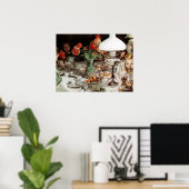 Poster Carl Larsson - Autour de la Lampe (Bureau à domicile)