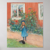 Poster Carl Larsson - Brita Avec Chat (Devant)