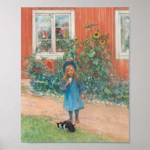 Poster Carl Larsson - Brita Avec Chat