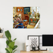 Poster Carl Larsson — Correspondance (Bureau à domicile)