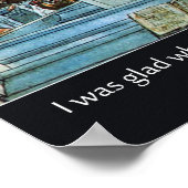 Poster Carl Larsson Eglise avec Psaume 122 J'étais heureu (Coin)