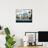 Poster Carl Larsson Eglise avec Psaume 122 J'étais heureu (Bureau à domicile)