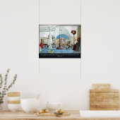 Poster Carl Larsson Eglise avec Psaume 122 J'étais heureu (Cuisine)