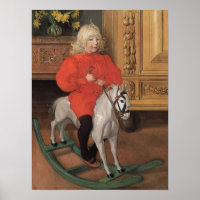 Carl Larsson Murre Boy à cheval à bascule