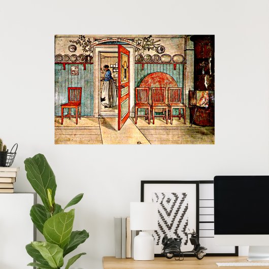 Poster Carl Larsson peinture : Ancienne Anna (Bureau à domicile)