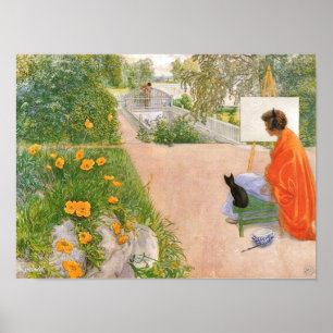 Poster Carl Larsson peinture, Bridge.