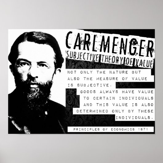 Poster Carl Menger École autrichienne Libertaria Marke li (Devant)