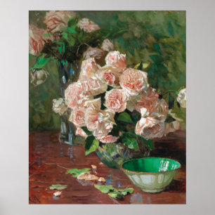 Poster Carl Moll Vintage White Roses