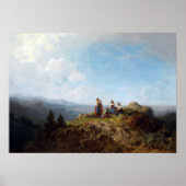 Poster Carl Spitzweg Girls on a Pasture (Devant)