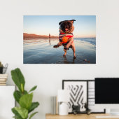 Poster Carlin à la plage (Bureau à domicile)