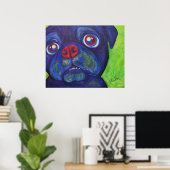 Poster Carlin Art "Pugsly Enthousiasme" (Bureau à domicile)