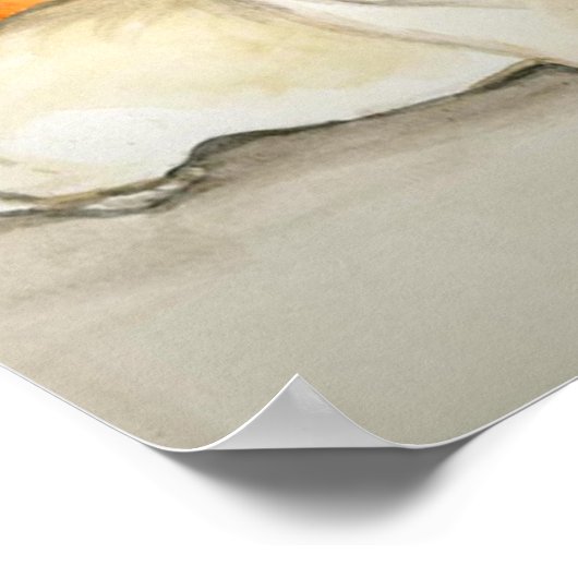 Poster "Carlin avec Citrouilles" Chien Art Imprimer (Coin)