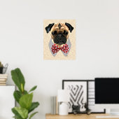 Poster Carlin avec Cravate à mâchoire rouge et blanc (Bureau à domicile)