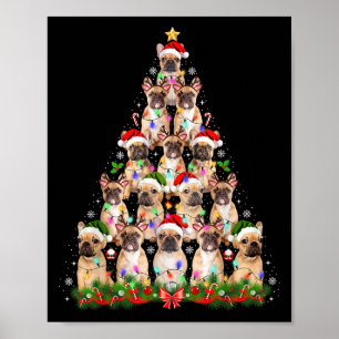 Poster Carlin Chien Feux de Noël Lumières Drôle Noël Homm