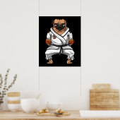 Poster Carlin Chien Karate Ninja Martial Arts Animaux (Cuisine)