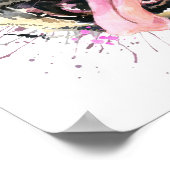 Poster Carlin d'aquarelle rose (Coin)