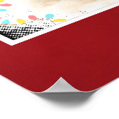 Poster Carlin de Noël à Santa Hat avec lumières de Noël (Coin)