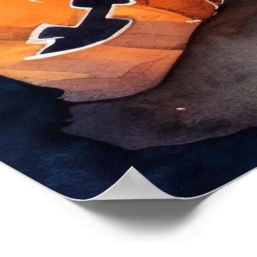 Poster Carlin d'Halloween avec la peur Citrouille (Coin)