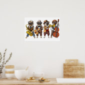 Poster Carlin Dog Jazz Musiciens (Cuisine)