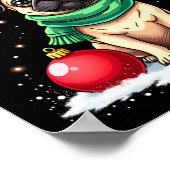 Poster Carlin Dog Reindeer Xmas Amoureux des chiens Funny (Coin)