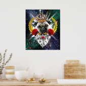 Poster Carlin du roi avec couronne + Roses rouges (Cuisine)